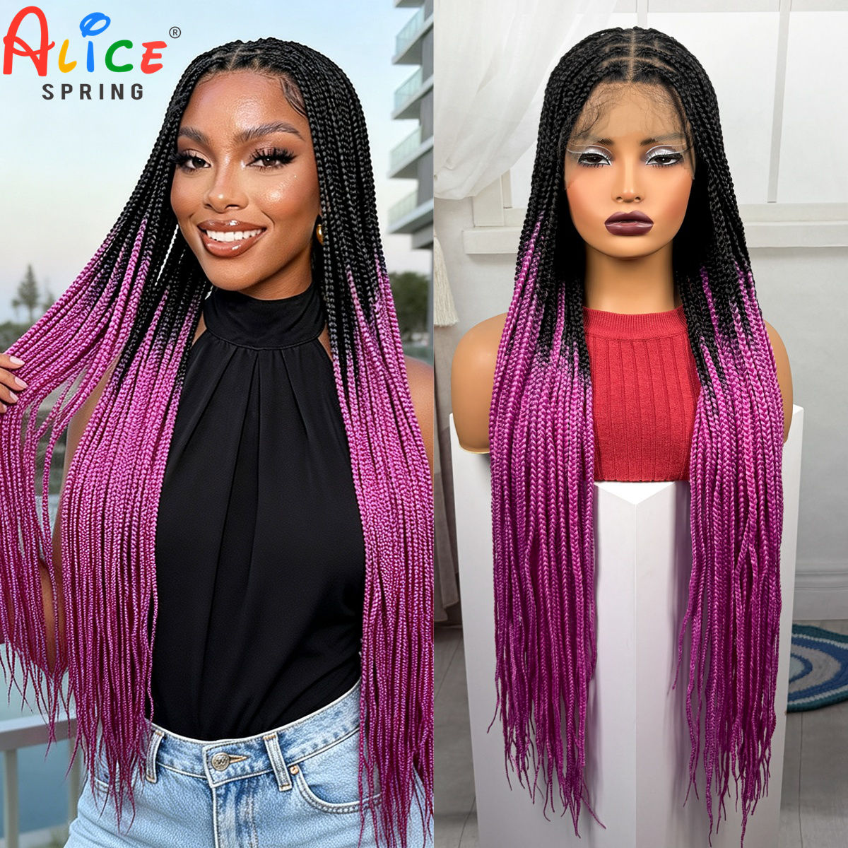 Synthetic Braided Wigs For Black Women - Peruki syntetyczne z warkoczami typu box