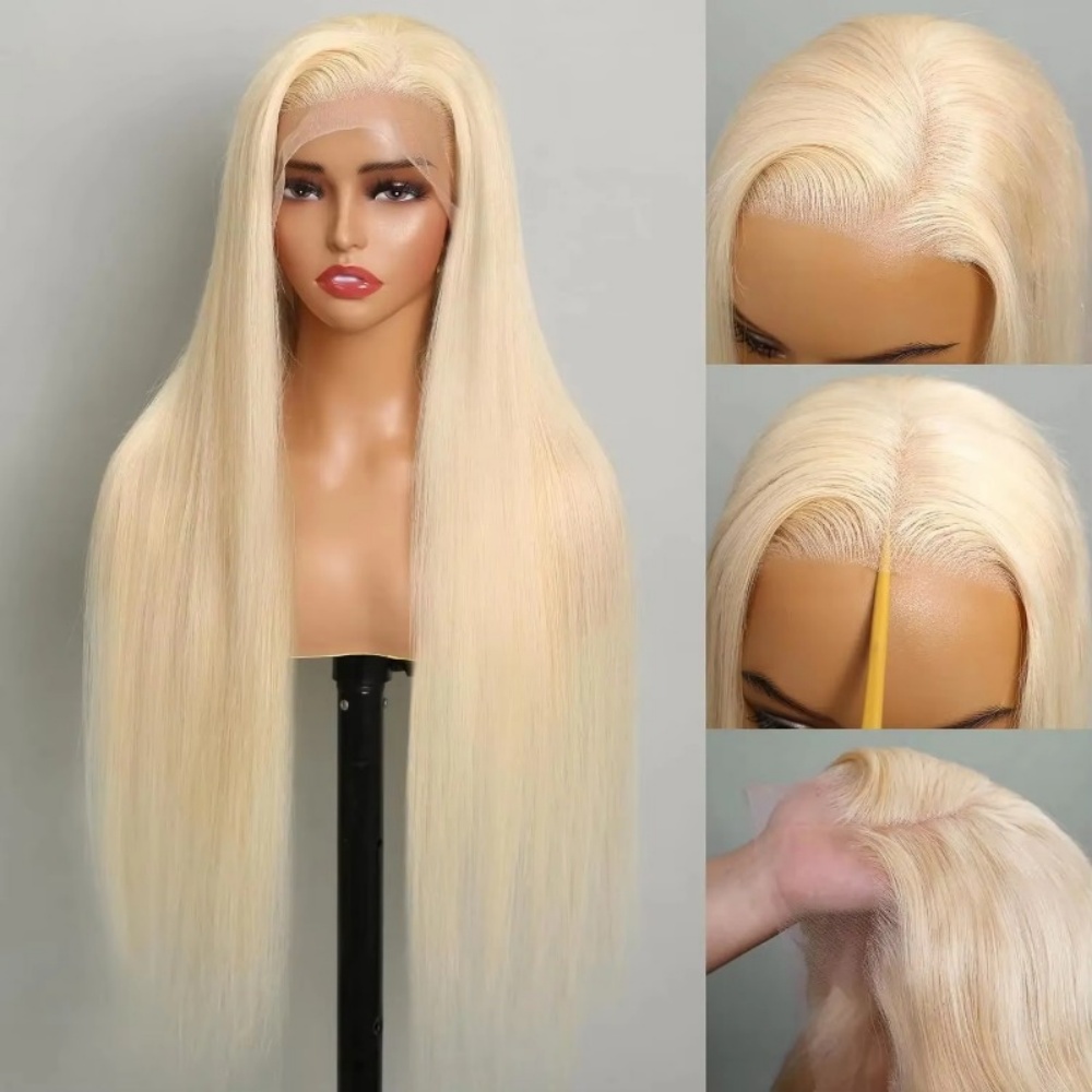 Lace Front Wigs - Peruka z włosów naturalnych, blond 613,
