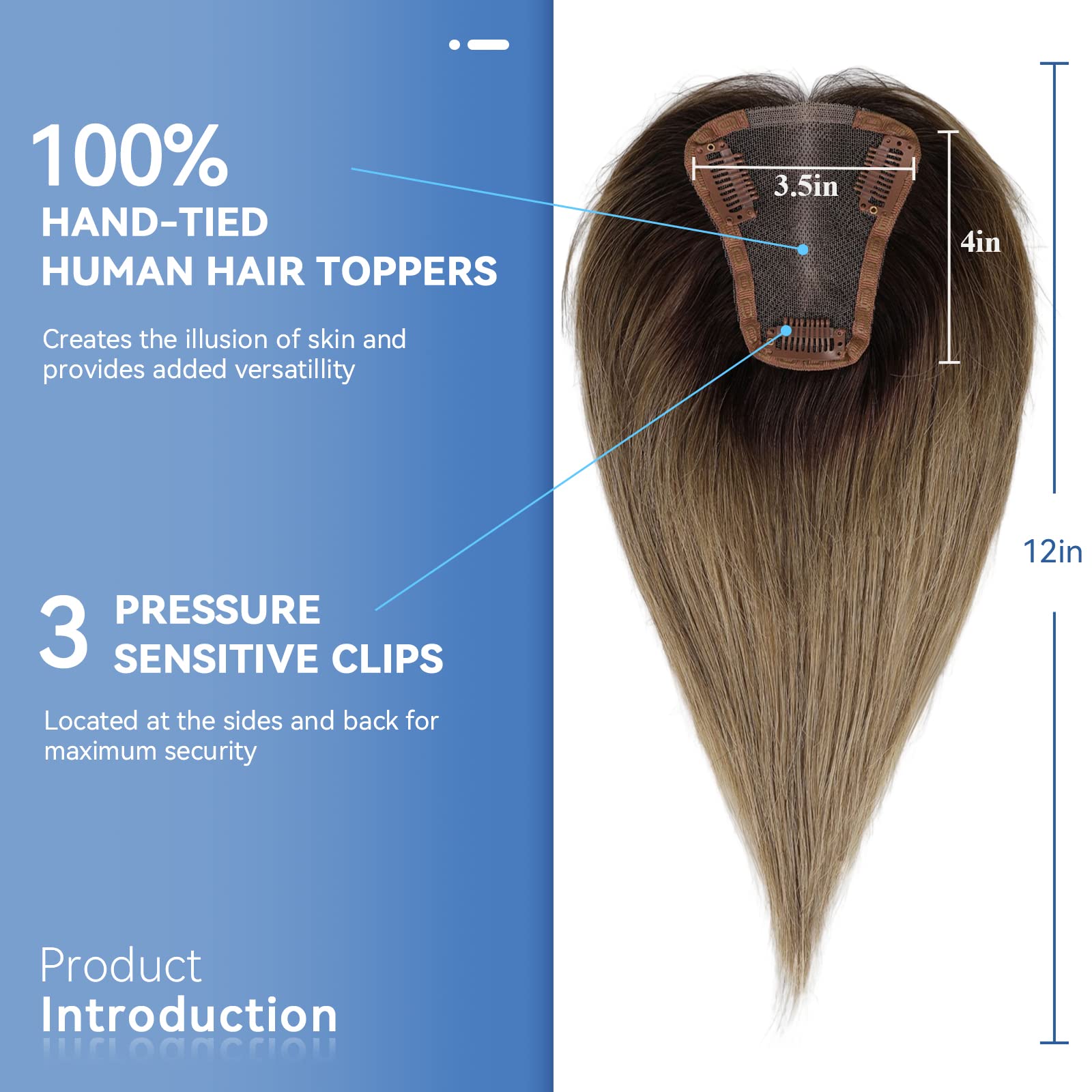 12-calowy, jasnobrązowy ombre  – Seamless Clip In Hair Extensions Human Hair recenzja i cena