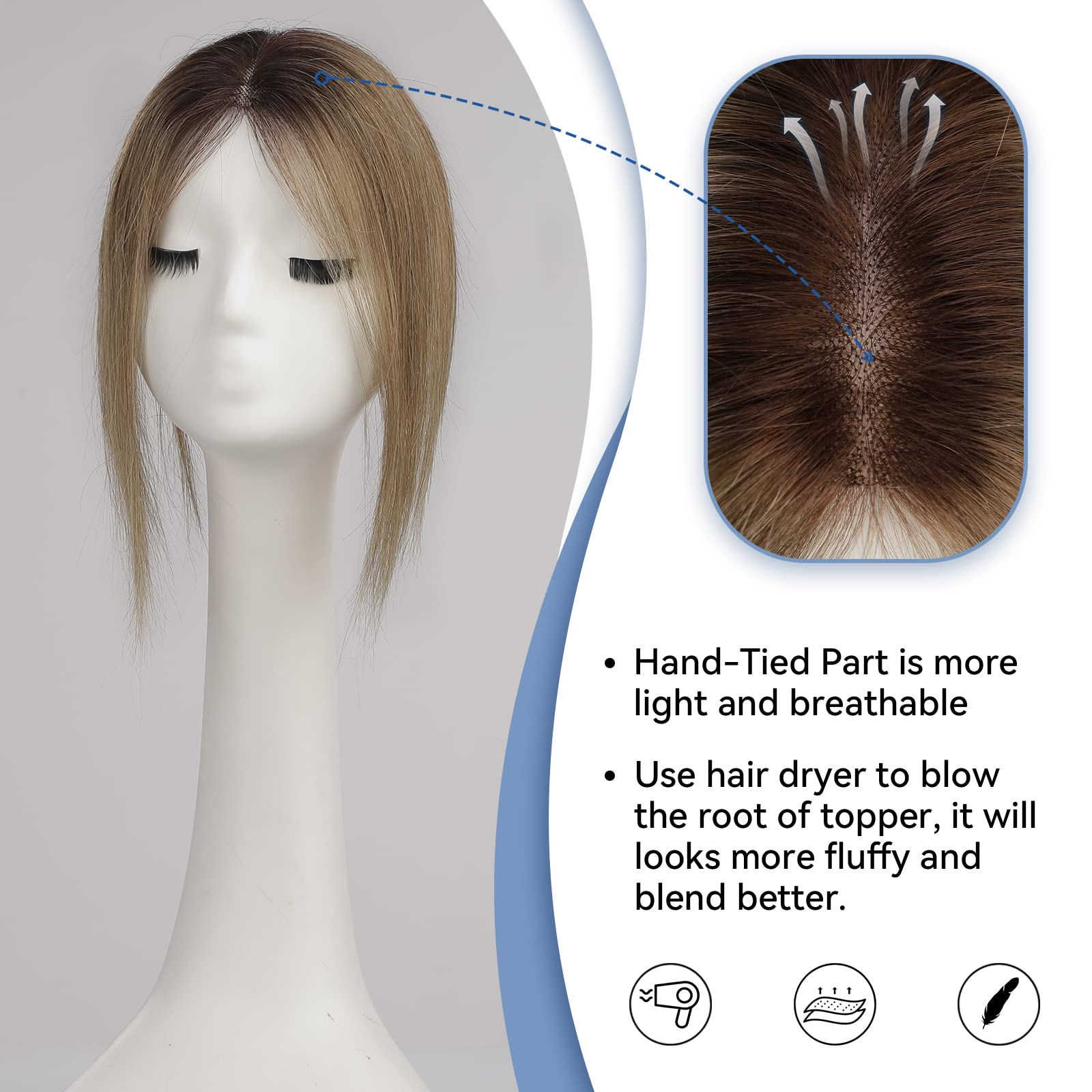 12-calowy, jasnobrązowy ombre  – Seamless Clip In Hair Extensions Human Hair recenzja i cena